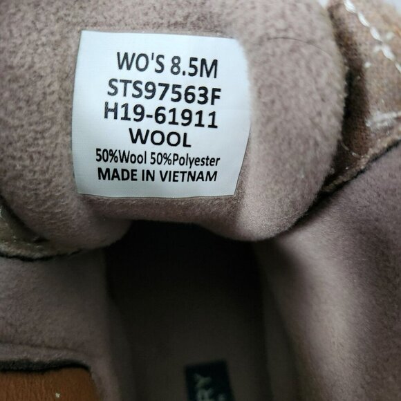 Sperry Womens 8.5M WOOL Duck Boots Beige Cream Quilted Upper Rubber Sole - Picture 4 of 14